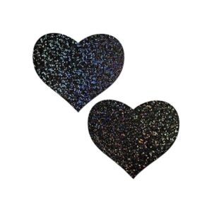 Pastease Pezón Pasties Love Black Glitter Heart Pezón_1