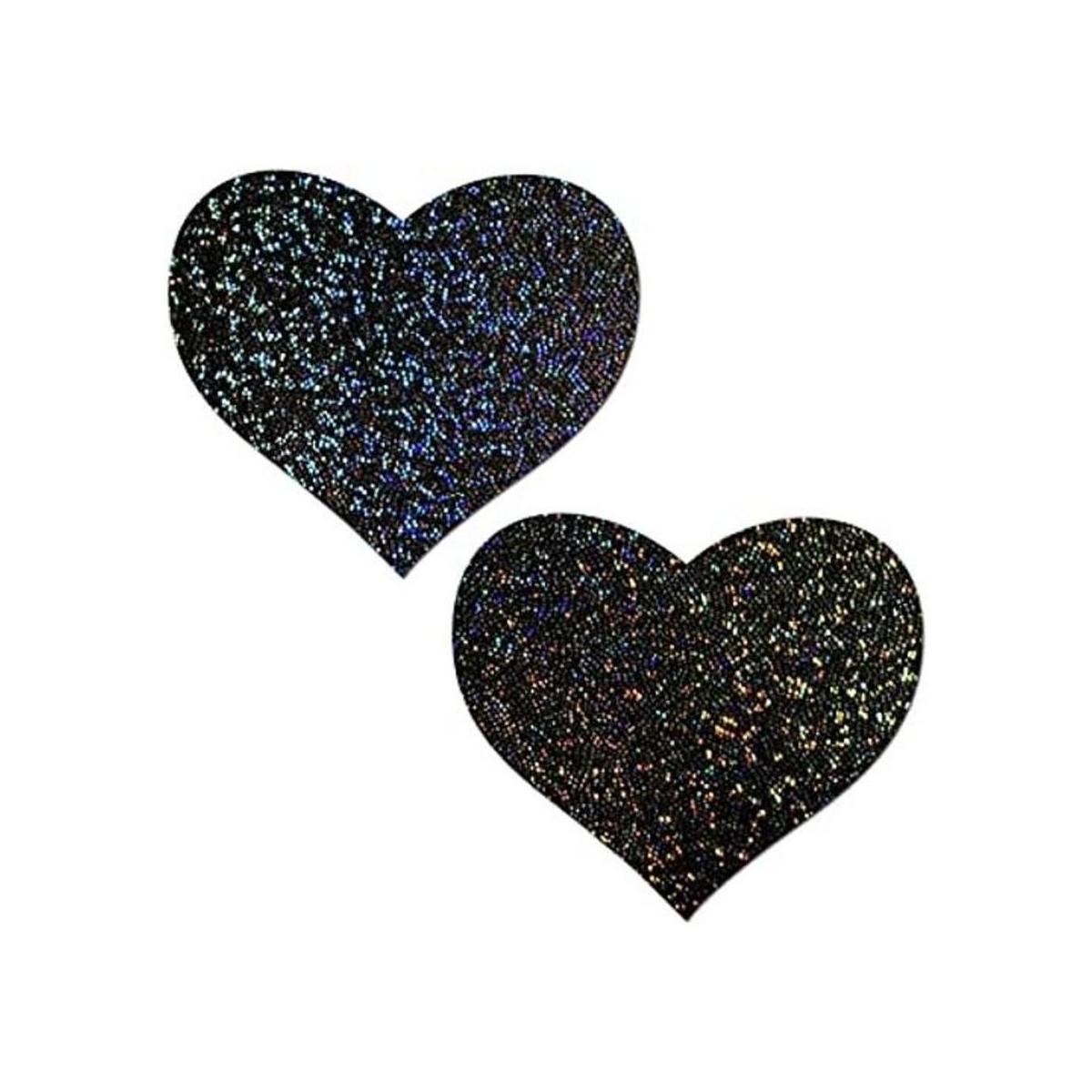 Pastease Pezón Pasties Love Black Glitter Heart Pezón