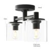 Pathson Lámpara de techo semiempotrada de 2 luces_5