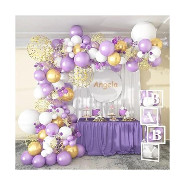 Pateeha Kit de arco de guirnalda de globos morados 130_2