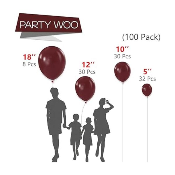 PartyWoo Globos rojos burdeos 100 globos rojos de_2