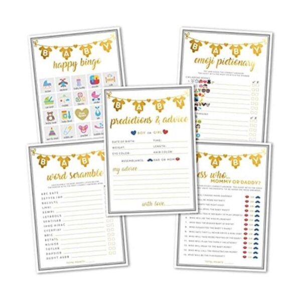 Party Hearty Baby Shower Games Papel de aluminio dorado_1