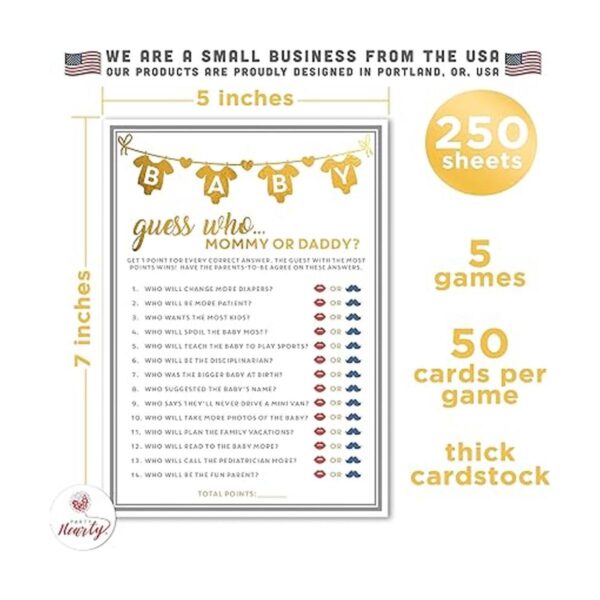 Party Hearty Baby Shower Games Papel de aluminio dorado_2