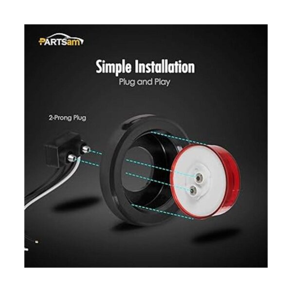 Partsam Kit de 10 luces LED redondas rojas de 2.5_2