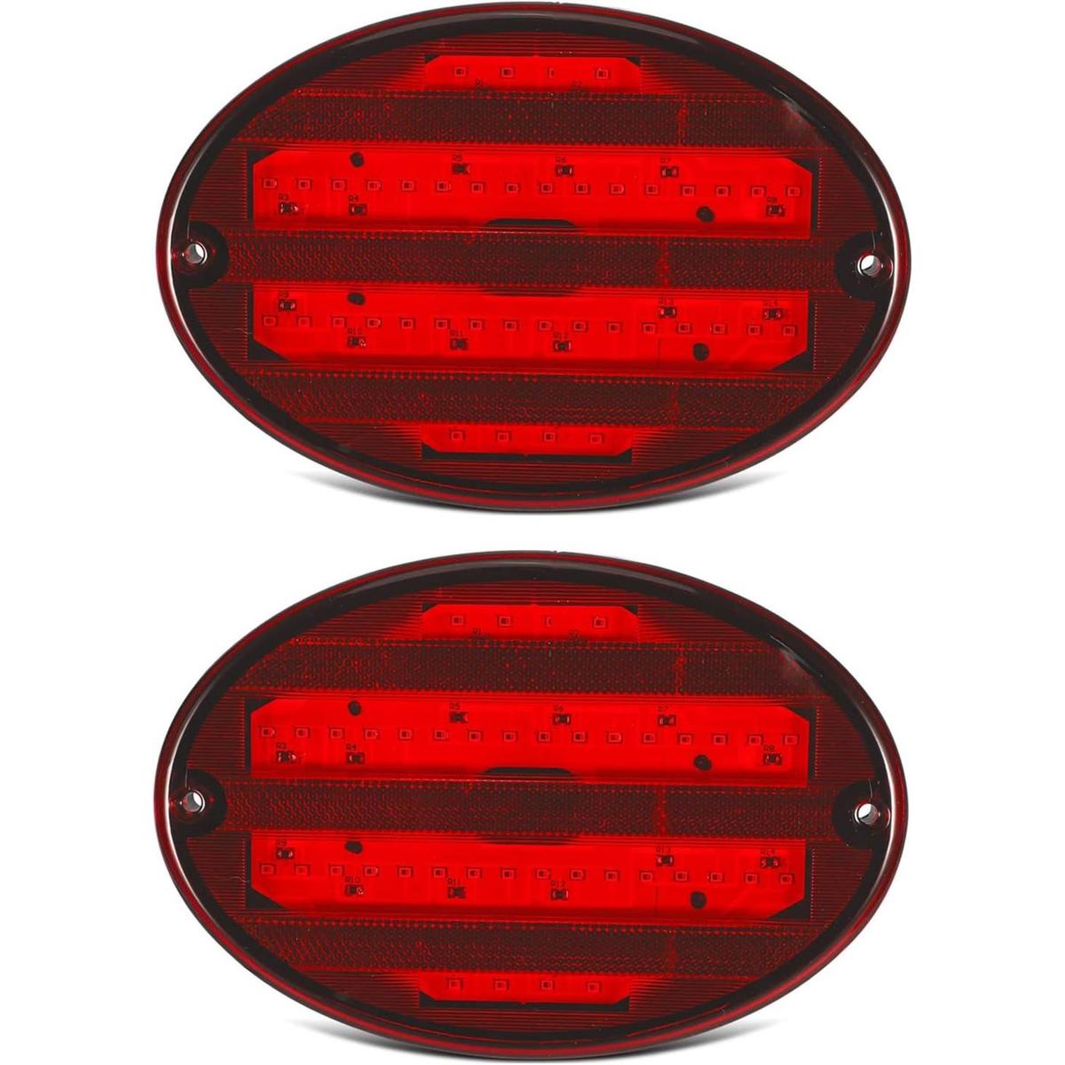 Partsam 2 luces traseras LED ovaladas de 8.5 pulgadas 40