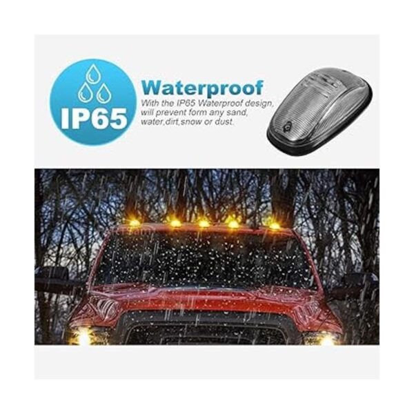 Partsam 5 luces de techo transparentes y ámbar 45 LED_3