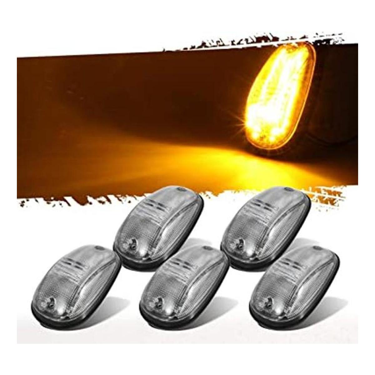 Partsam 5 luces de techo transparentes y ámbar 45 LED