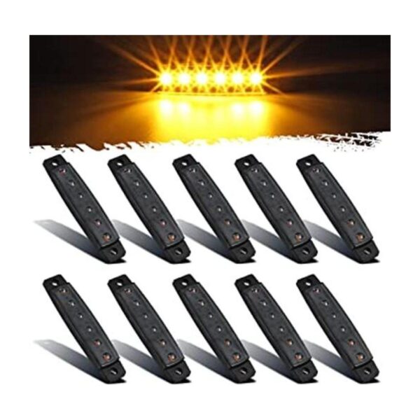 Partsam 10 luces indicadoras LED ámbar delgadas de 3.8_1