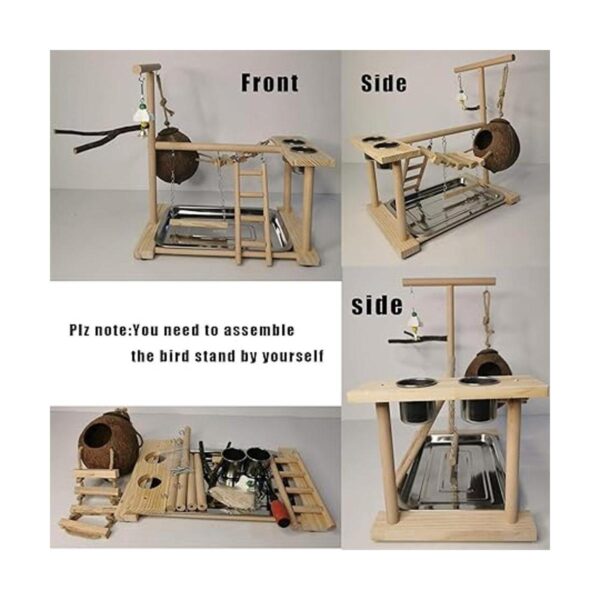 Parrots Parrots Parrots Bird Play Stand Percha de madera