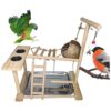 Parrots Parrots Parrots Bird Play Stand Percha de madera