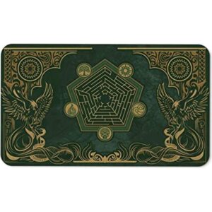 Paramint Emerald Phoenix Stitched MTG Playmat_1