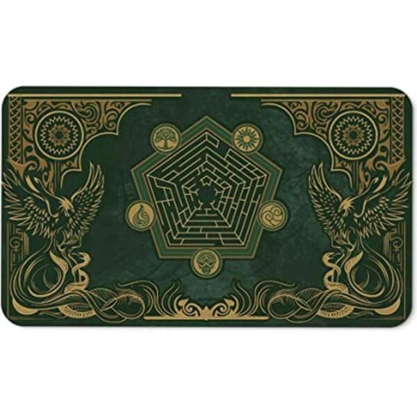 Paramint Emerald Phoenix Stitched MTG Playmat_1