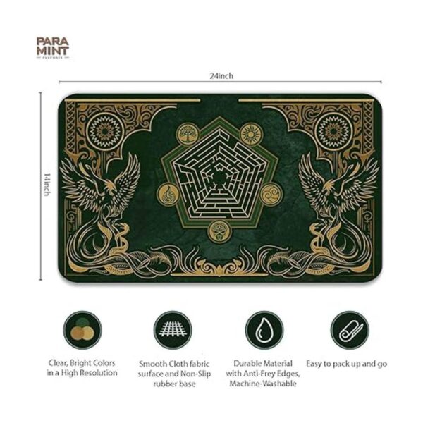 Paramint Emerald Phoenix Stitched MTG Playmat_2
