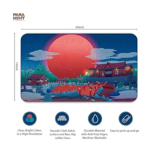 Paramint Blood Moon Shinto Anime cosido MTG Playmat_2