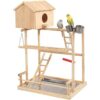 Parakeet Soporte de juego de periquitos para pájaros con_1