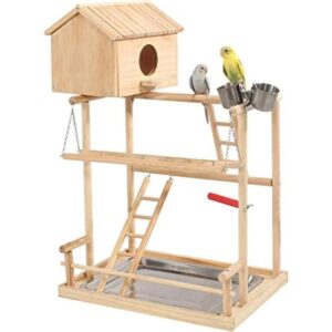 Parakeet Soporte de juego de periquitos para pájaros con_1