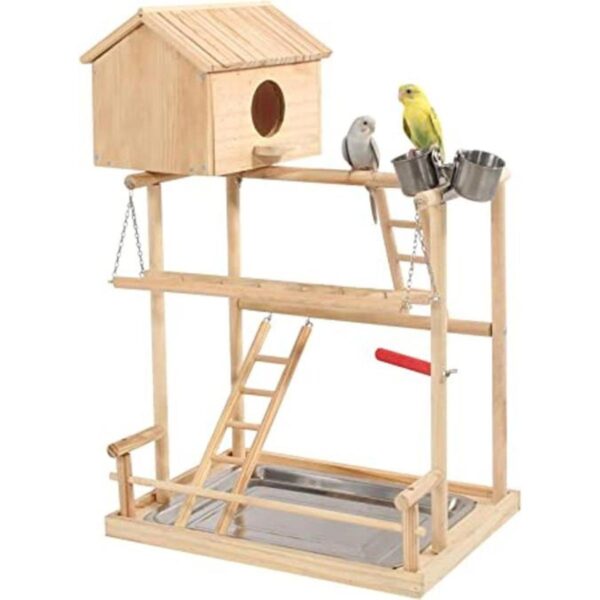 Parakeet Soporte de juego de periquitos para pájaros con_1