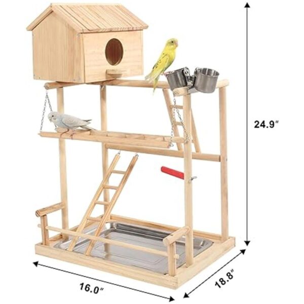 Parakeet Soporte de juego de periquitos para pájaros con_4