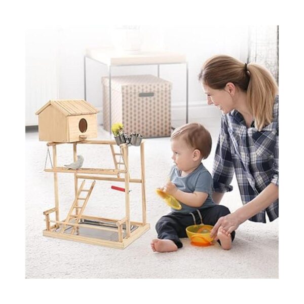 Parakeet Soporte de juego de periquitos para pájaros con_5