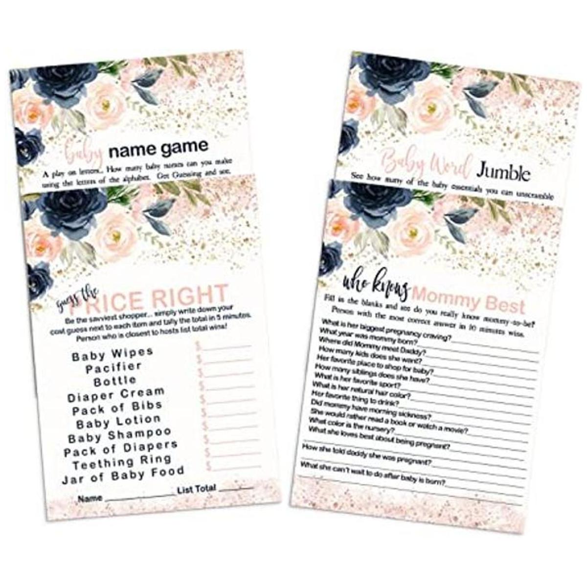 Paquete de juego de baby shower para 25 invitados juego