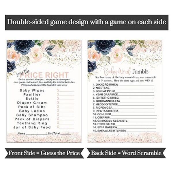 Paquete de juego de baby shower para 25 invitados juego
