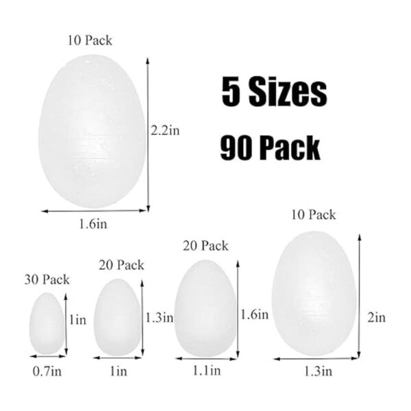 Paquete de 90 huevos de espuma para manualidades de