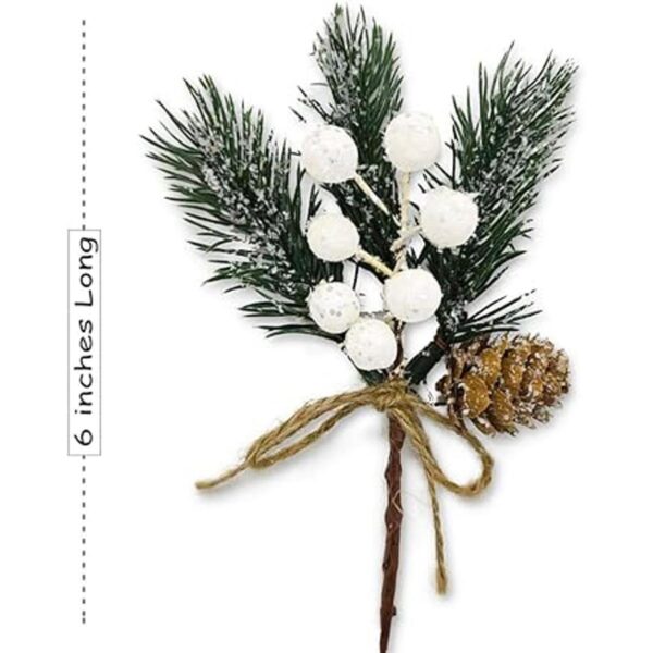 Paquete de 8 púas artificiales de Navidad tallos de bayas_5