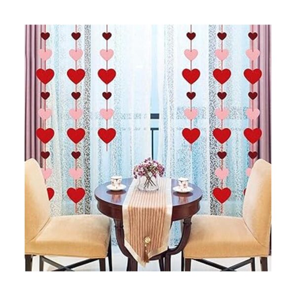 Paquete de 8 guirnaldas colgantes de corazón de fieltro
