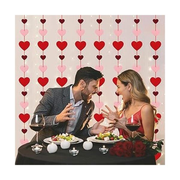 Paquete de 8 guirnaldas colgantes de corazón de fieltro