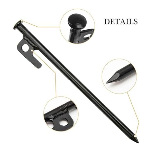 Paquete de 8 estacas de metal resistentes para tienda de