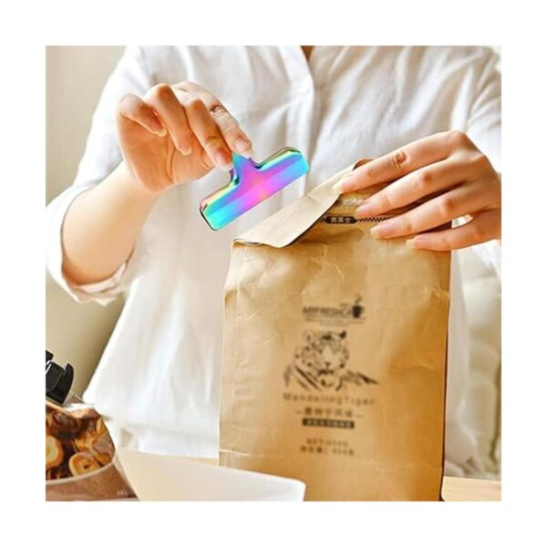 Paquete de 8 clips para bolsa acero inoxidable y metal_4