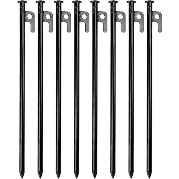 Paquete de 8 estacas de metal resistentes para tienda de