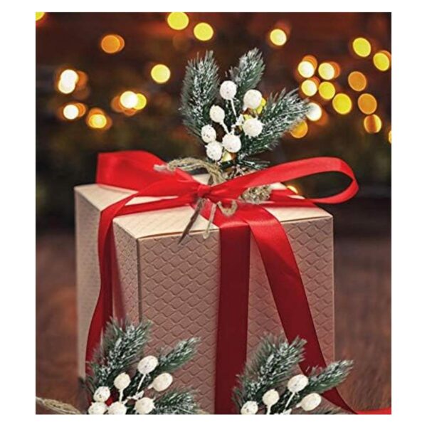 Paquete de 8 púas artificiales de Navidad tallos de bayas_3