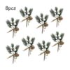 Paquete de 8 púas artificiales de Navidad tallos de bayas_2