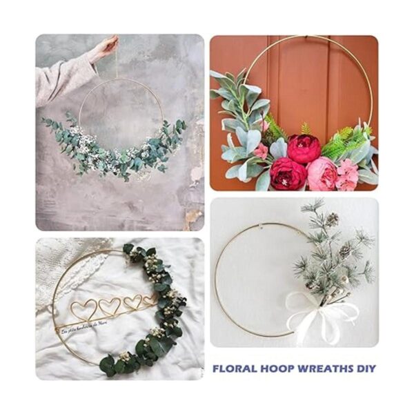 Paquete de 8 anillos de metal florales de 14 pulgadas para