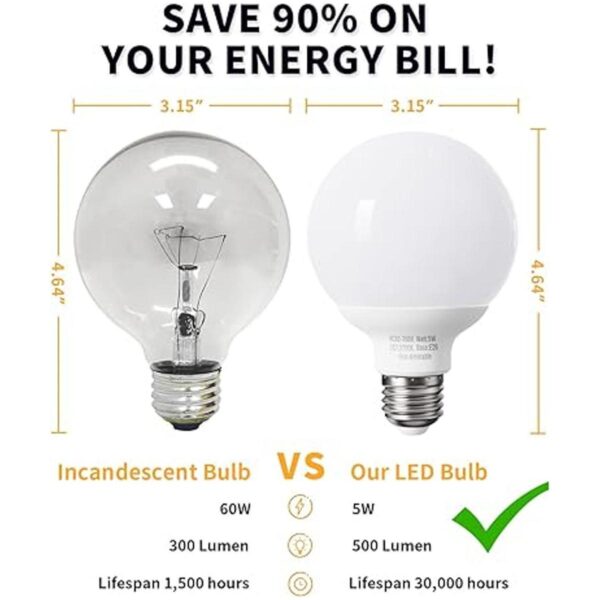 Paquete de 8 bombillas LED de color blanco cálido para_3