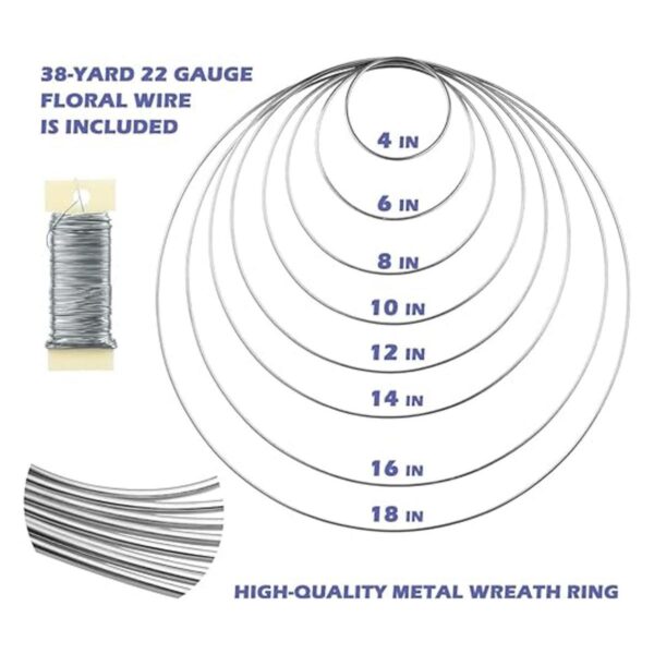 Paquete de 8 aros florales de metal de 8 pulgadas para