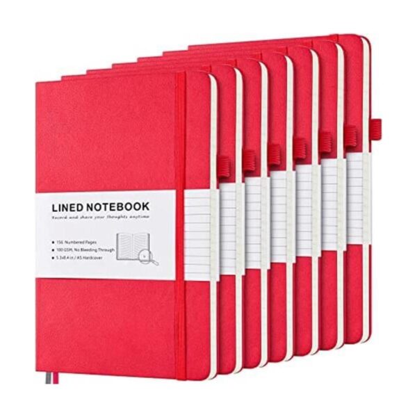 Paquete de 7 cuadernos forrados de piel sintética de tapa_1
