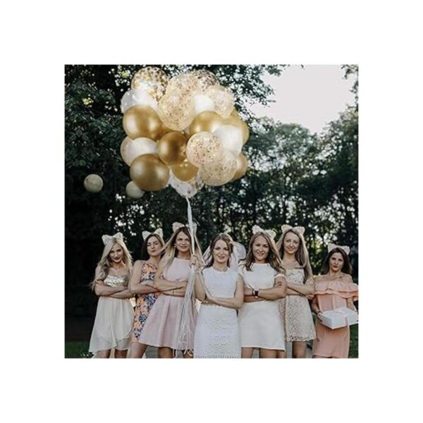 Paquete de 60 globos dorados globos de confeti dorados_5