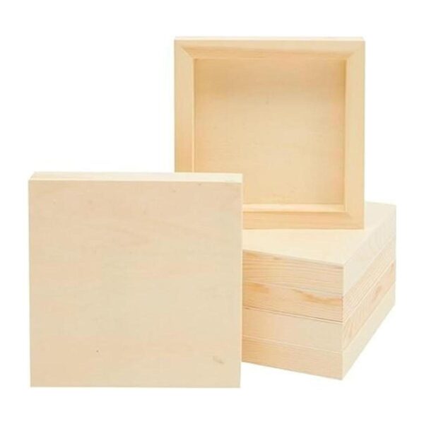 Paquete de 6 tableros de madera sin terminar para pintar