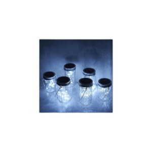 Paquete de 6 luces solares para tarros de masón 20 luces