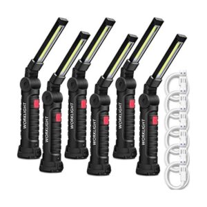 Paquete de 6 linternas LED de trabajo con base magnética