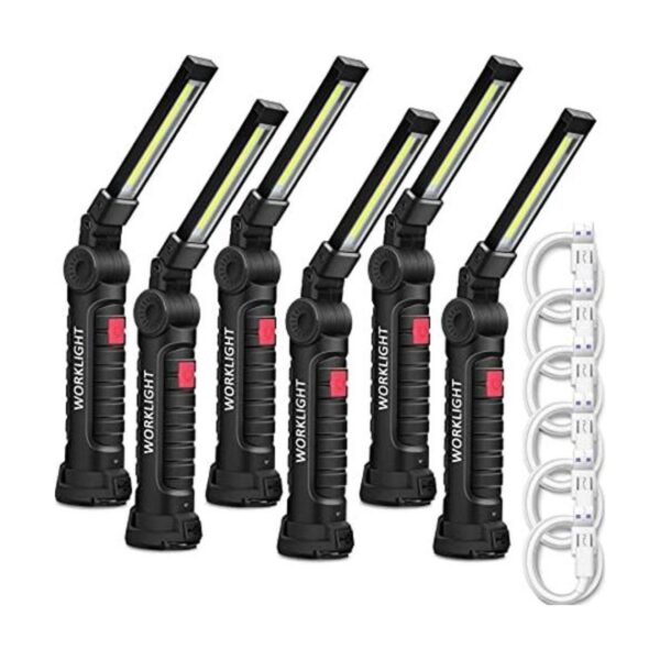 Paquete de 6 linternas LED de trabajo con base magnética