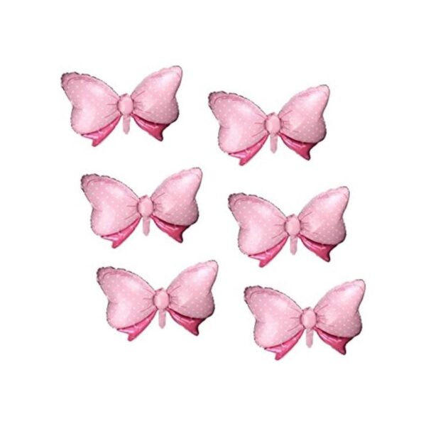 Paquete de 6 globos de papel de color rosa con diseño de_1
