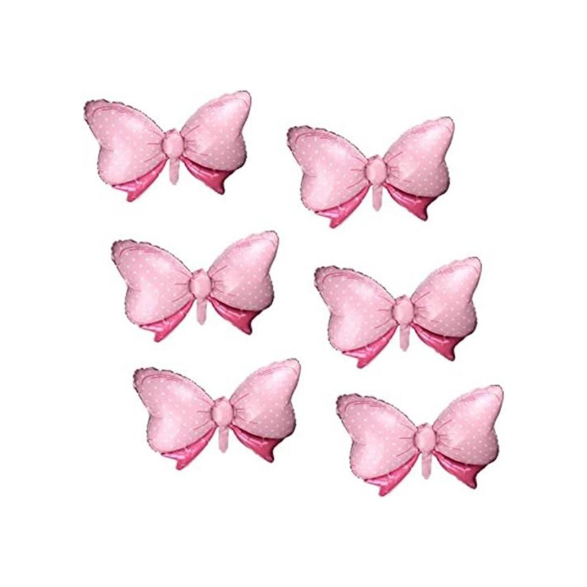 Paquete de 6 globos de papel de color rosa con diseño de