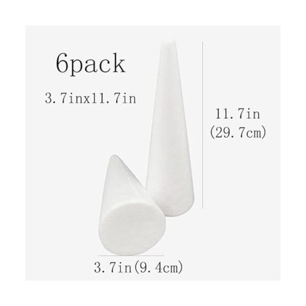 Paquete de 6 conos de espuma para manualidades 3.7 x 11.7