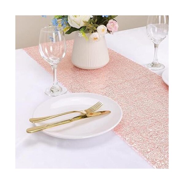Paquete de 6 caminos de mesa de lentejuelas color oro
