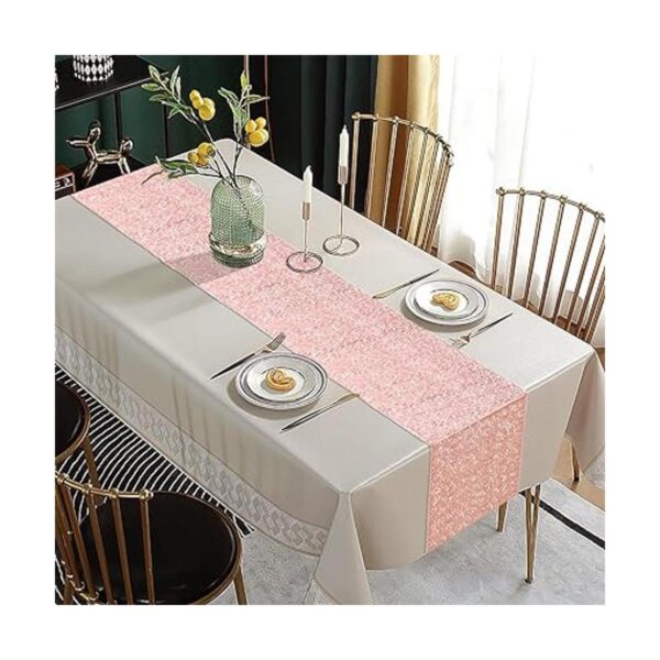 Paquete de 6 caminos de mesa de lentejuelas color oro
