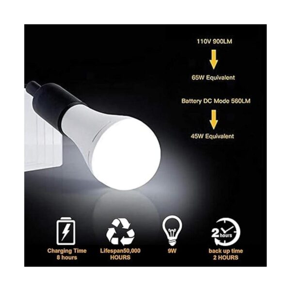 Paquete de 6 bombillas LED de emergencia recargables de 9_2