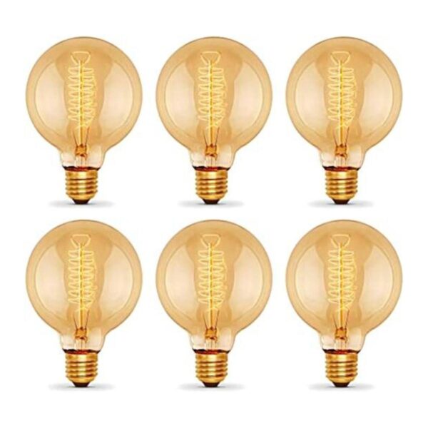 Paquete de 6 bombillas Edison de 60 W G25G80 Globo_1